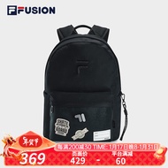 FILA FUSION斐乐潮牌背包情侣2023秋双肩包女包包书包电脑包男子 深黑-BK XS