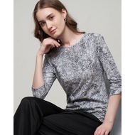 MCB Women's Abs Dye T-shirt Top Black Gray - 0203043