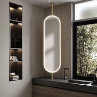 MNS Toilet Mirror Hanging Rod Mirror Led Makeup Mirror Hanging Mirror Hanging Mirror Hanging Washstand Upright Rotating Mirror Oval