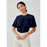 Emmi dobby dot cape top