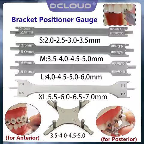 DCLOUD 1Pc Dental Orthodontic Bracket Positioner Gauge Stainless Steel Rod Star Gauge Height Bracket