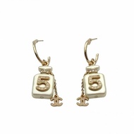 CHANEL 合金22S白色香水瓶耳環