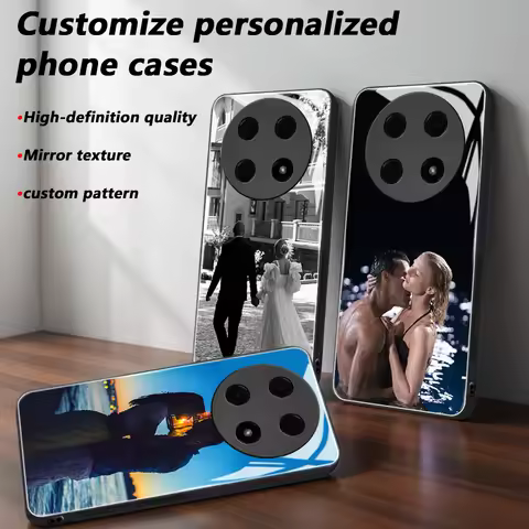 Custom Photo Mirror Glass Phone Case for Huawei Nova14/13/12/11 i/Pro/Ultra/Nova 10/9/8/7/Y91/Y90/Y7
