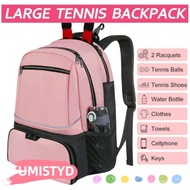 UMISTYDREAMUM9U Tennis Backpack, Zipper Closure Reversible Pickleball Rackets Backpack, Large Capaci