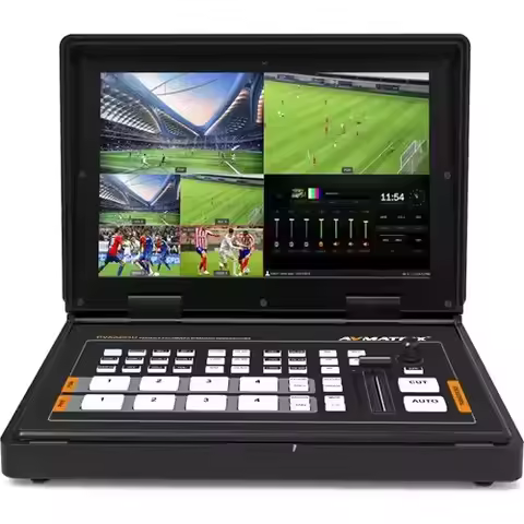 AVMATRIX PVS0403U 4CH Video Switcher, Portable SDI HD Live Production Mixer with 10.1" Monitor and U