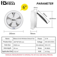 BS BOSS 6 inch 8inch Round PVC Wall Type Glass Exhaust Fan