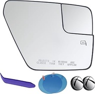 EAP Passenger Side Mirror Glass Replacement Compatible with Ford F150 2021-2024, Heated with Spotter