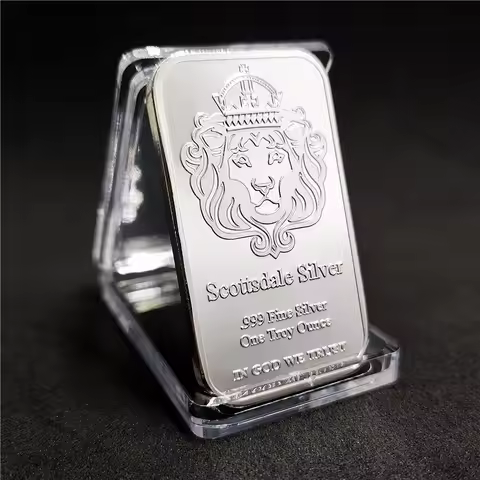 Souvenir Coin Lion Scottsdale Silver 999 Fine Silver One Troy Ounce 1 Bars Bullion in God We Trust C