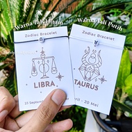 Simple Zodiac Bracelet Waterproof Thin RasiTALI Aries HoroscopeBINTANG - Virgo For Men's Couple Brac