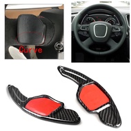 Carbon Fiber Paddle Shift Extensions Steering Wheel Shifters Gear For Audi A5 A6L 09-11 & A4L 09-12 