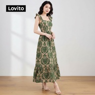 Lovito Gaun Corak Boho Rumbai untuk Wanita L129ED445