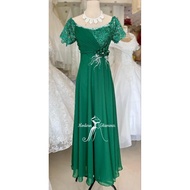 EMERALD GREEN MOTHER DRESS, NINANG GOWN, FORMAL EVENT GOWN