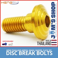 HENG BOLTS | 1PC DISC BREAK HONDA AEROX NMAX RAIDER | GOLD TITANIUM WHITE GOLD | ORIGINAL THAILAND | FRONT AND REAR BACK DISC BREAK