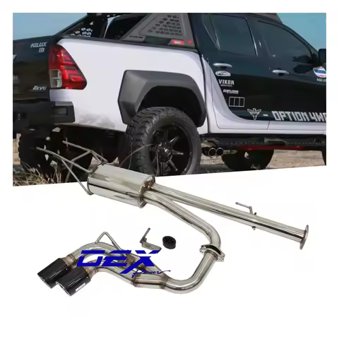Exhaust System for HKS Toyota Hilux Revo AN110 2.4L 2GD/2.8L 1GD-FTV Turbo Side Muffler Center Twin 