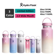 【 3 color】hydro flask limited edition wide mouth bottle 20oz 32oz 40oz stainless steel vacuum insula
