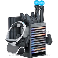 PS4 PSVR Charging Vertical Stand Controller Charger Cooling Fan Game Disc Rack for Playstation 4 Con