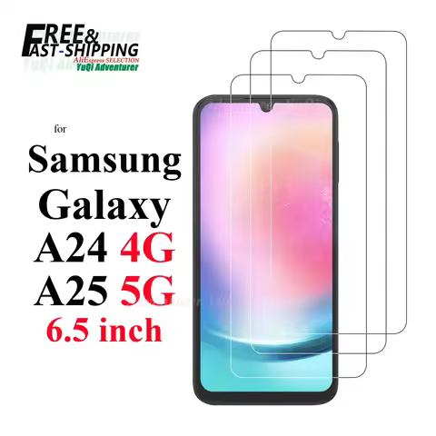 Screen Protector For Samsung Galaxy A24 4G A25 5G 6.5 inch Tempered Glass HD 9H Transparent Clear An