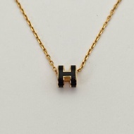 HERMES POPH項鏈Mini合金項鏈金色黑色項鍊