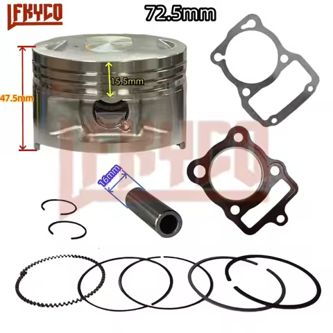 Engine Parts 72.5mm Big Bore Piston for Zongshen Honda CG250 CG 250 To CG300 Cylinder Pin 16mm Rings
