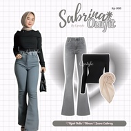 Upstyle - Sabrina Outfit 3in1 Trendy Korean Style (Sabrina Blouse + Cutbray Pants + Bella Square) La