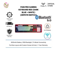 Aula F108 Pro Wireless Gaming Keyboard Red (Dark blue + White) side-engraved keycaps Zephyr Switch