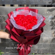 (có Hỏa Tốc) Bó Hoa Hồng Sáp Thơm Trái Tim Giấy Đỏ Tặng Người Yêu Sinh Nhật Ngày Lễ Bouquet Of Flowe