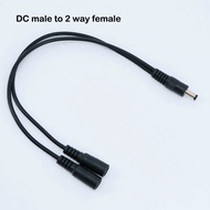 30cm 50cm 1 to 2 way DC Power adapter splitter Cable 5.5mmx2.1mm 1 male to 2 female extension Wire c
