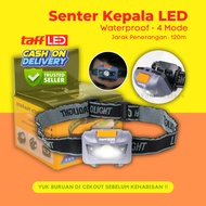 TaffLED Headlamp LED Flashlight White and Red Waterproof - W30 - Gray