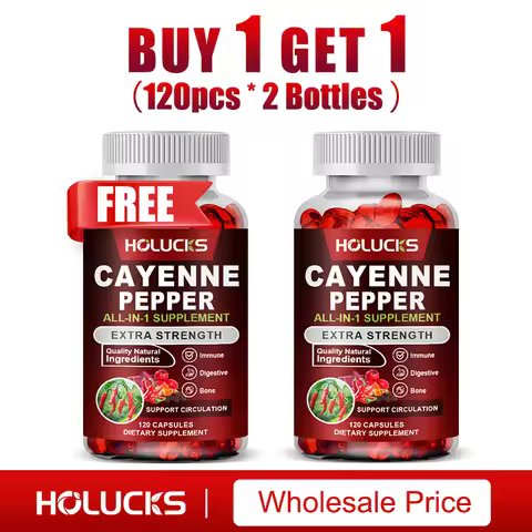 Cayenne Pepper Capsules, Supports Metabolism & Digestion, Dietary Supplement, Vegan, Non-GMO