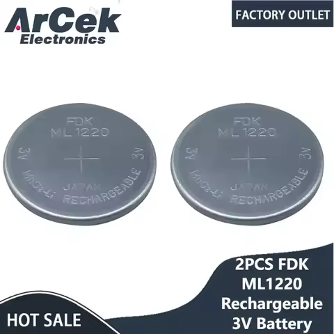 2pcs/lot FDK ML1220 Rechargeable 3V Battery for Driving Recorder Camera Laptop Motherboard Backup CO