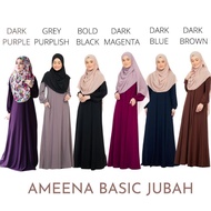 BASIC JUBAH MUSLIMAH super comfortable/ Jubah Antikedut / Jubah Nursing &amp; Side Pocket