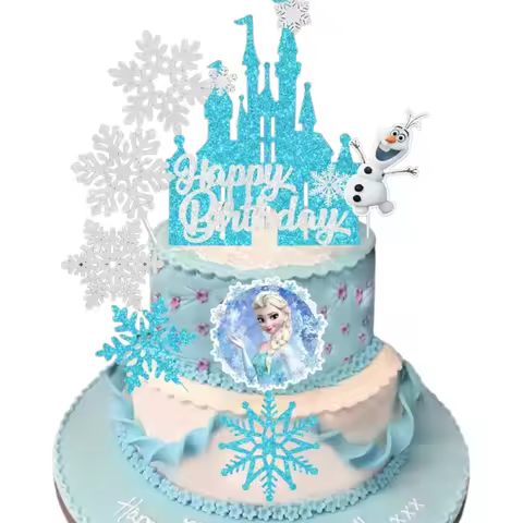 2026 8PCS Frozen Cake Toppers Set - Elsa & Anna Themed, Ideal for Kids' Birthday Parties, Must - Hav