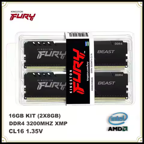 Kingston FURY BEAST DDR4 Desktop RAM Memory DIMM 16GB(2x8GB) 32GB (2x16GB) Kit 3200MHz 288Pin Deskto