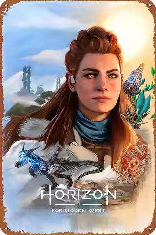 Horizon Forbidden West Poster Retro Vintage Funny Metal tin Sign Outdoor Kitchen Decor Bar Pub Club 