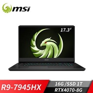 微星 MSI Alpha 17 電競筆電(R9-7945HX/16G/1T SSD/RTX4070-8G/Win11) C7VG-027TW