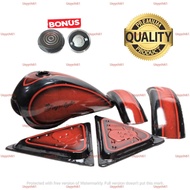 Paket Hemat Body Tangki Cat Teardrop Japstyle Chopper Bobber Custom Motif Merah