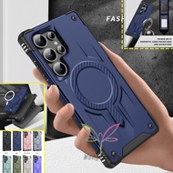 Magnetic Armor Grade Case Casing for Samsung Galaxy S25 S24 S23 Ultra Plus FE A56 A36 A26 A16 A15 A7