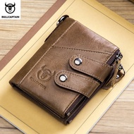 BULLCAPTAIN Men's Zipper Wallet Rfid Wallet Multiftion Storage Bag Coin Purse Wallet's Card Bags Genuine Leather Purse Male