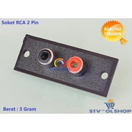 Soket RCA 2 Pin - Terminal Soket RCA merah hitam