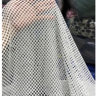 G032 - Pure white Mesh Lace Fabric (2m x 1.8m), 4-way stretch