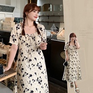 plus size dress for women XL-5XL big size dress korean style floral dresses lady long dress for chub