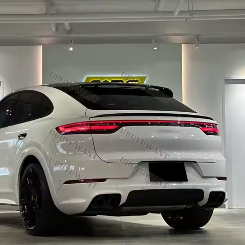 Carbon Fiber Middle Spoiler For Porsche Cayenne Coupe 2020-2022 Car Rear Spoiler Splitter Glossy Bla