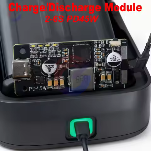 PD45W 2-6S Battery Charger Module Type-C QC3.0 Fast Charge Discharge Board for Li-ion LiFePO4 Drone 