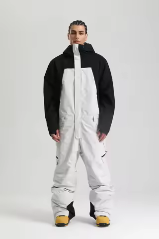 Gsou Snow 2025 Unisex Ski Jumpsuit - Waterproof Windproof Thermal One-piece Snowsuit for Alpine Brea