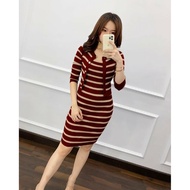 IMP [COD] + [GRATIS ONGKIR] Set 2in1 Dress Cardigan Rajut Salur Pocket / Setelan Baju Dan Celana Wan