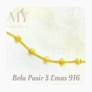 [1.7k sold] CINTA Bead Bola S size Pasir Emas 916 [ Kedai Emas Cinta ] Loket Charm Pandora Masdora B