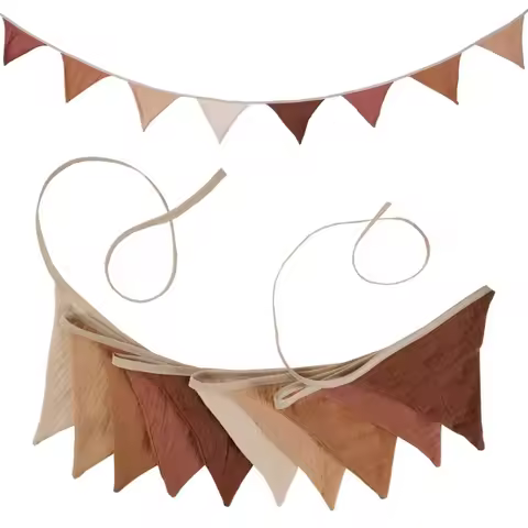 10 Flags 2.6M Pennant flags Hessian Wedding Party Decor Bunting Vintage Photo Prop Banners Home Baby