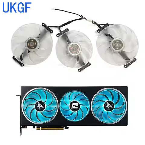 for PowerColor RX 7900GRE 7900XT 7900XTX HELHHOUND graphics card replacement fan T12915BU 98MM 4PIN