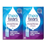 Dry Eye Therapy Lubricating Eye Drops for Dry Eyes, Preservative Free eye drops, 30 Single-Use Vials