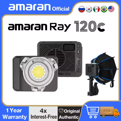 【NEW】amaran Ray 120c 120W 2,300K - 10,000K Full-color Lightweight Bowens Mount COB Light Powered by 
